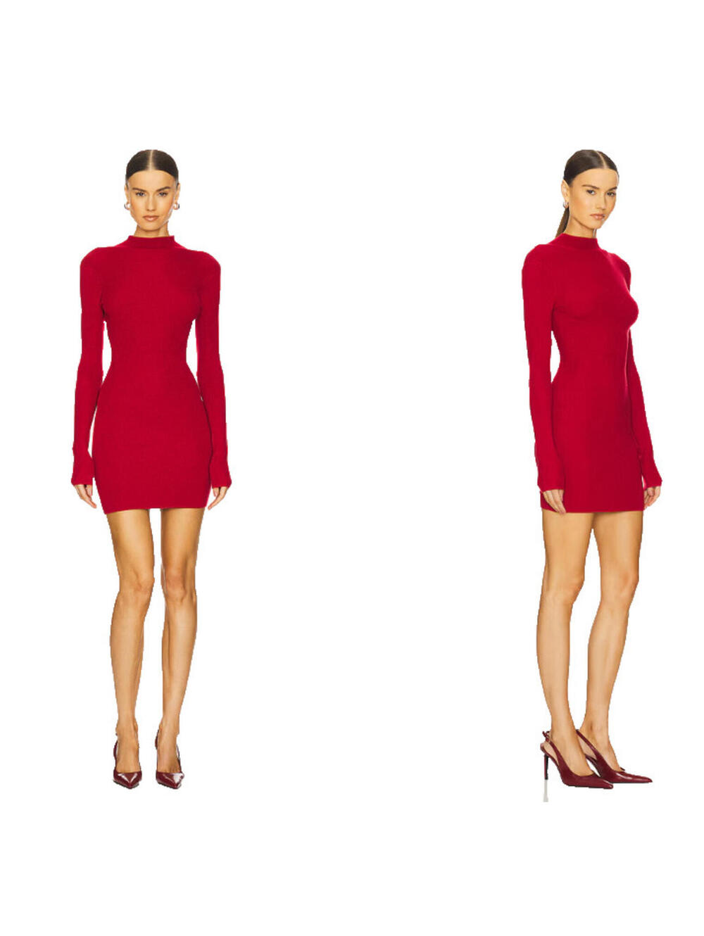LOBA REMI MOCK NECK MINI sweater DRESS red size XS NWT$170msrp